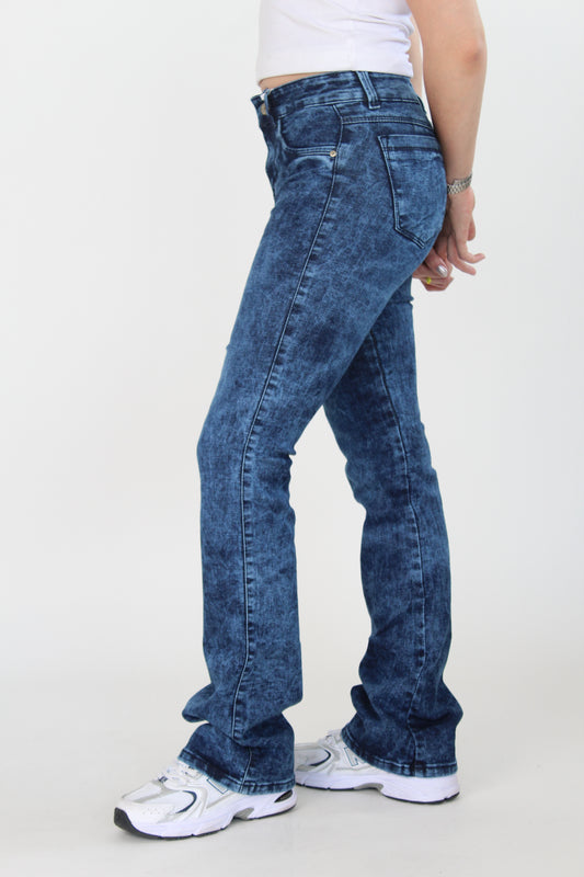 Jean Flare Stretch Azul Veteado 3427