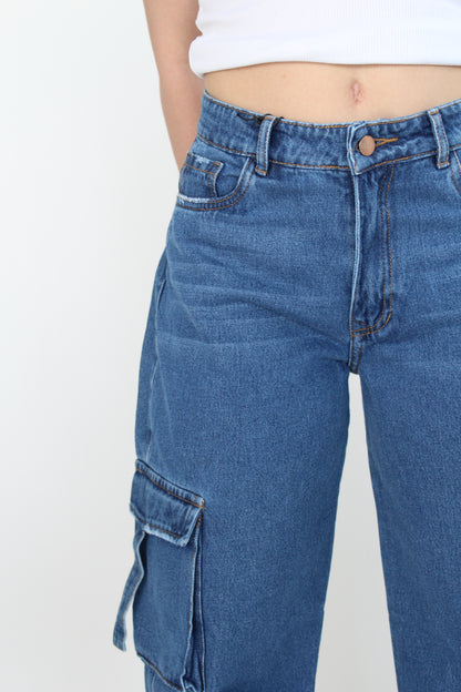 Jean Cargo Azul GE025